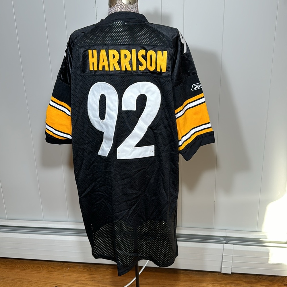 Reebok NFL Steelers Jersey Men’s Size 54 XL Black with Number 92 Harrison